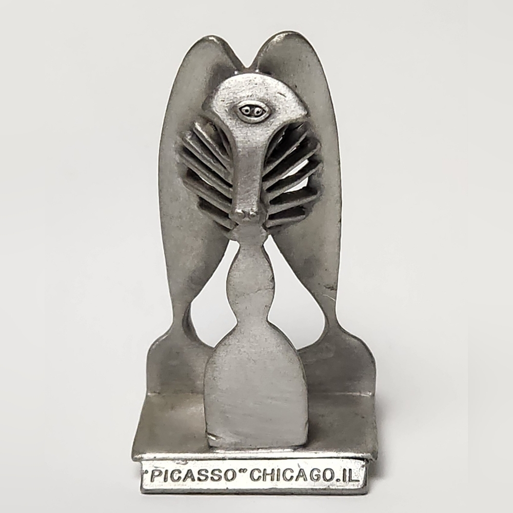 Picasso Chicago IL Silver Pewter Spoontiques Sculpture
